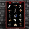 Affiche d'arts martiaux Karaté Kickboxing Wushu Taekwondo Muay Thai Kendo Jitsu Toile imprimée peinture Wall Art Picture Gym Decor