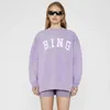 Bing Sweatshirt Neuer Nischendesigner Designer AB Hoodie Pullover Freizeitbrief Vintage Print runden Hals -Baumwoll -Trend losen vielseitiger Pullover QH5E