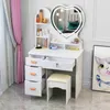 Nordic Style Modern Minimalist Dresser Set Furniture With Makeup Mirror Chair Drawer Storage Integrated Dressers For Bedroom