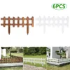 6pcs Garden Fence Rot Proof Wood Picket Back Fence Courtodoor Flower Lawn Grass Fence Piquet Garde de clôture Decor