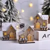 Kerst LED LICHT HOUTEN HOUS LIMEEN HUIST Merry Christmas Decorations For Home Diy Xmas Tree Ornamens Kids Gift Nieuwjaar