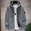 Jaqueta da moda Cardigan masculino Cardigã Casual Casual Versão da Trend Autumn e Winter Coat Plus Fleece Hortose Warm Island Jackets