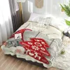 Christmas Gnome Wood Grain Snow Throwe Litt Littspread Coverlet Soft Warm Fleece Couverture de Noël DÉCORD COUVRES POUR LITS