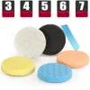 5pcs 3/4/5/6 / 7 pouces de la voiture Polifing Polifing Taft Sponge Pad pour la poliniser auto