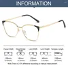 Sonnenbrille Retro Lady Gläser Rahmen Antiblau leichter Computerbrillen Ultraleicher Augenschutz Metall Frauen Brillen Brillen