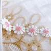 20 Pieces 2.5cm High Quality Water Soluble Milk Silk Embroidery DIY Manual Daisy Flower Lace Patch Applique for Clothes Hot Sale