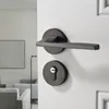 1 Conjunto de liga de zinco da porta do quarto da porta Luz de luxo de luxo da porta interna trava de segurança Segurança anti-roubo de hardware mudo-mudo núcleo