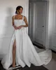 Splendido abito da sposa Crystal a Line per sposa cinghie boho country abiti da sposa abiti da sposa abiti split split vestido de novite sweep robe marrage