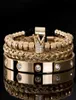 3PCSSet Luxe Micro Pave CZ Crown Roman Royal Charm Men armbanden roestvrijstalen kristallen Bangels paar handgemaakte sieraden cadeau3563008