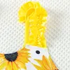 2024 Sommer Kinder Girls Blumenblättere Badeanzug Sunflowers Print Beach Badeanzug für Mädchen Kleinkind Kinder Badebekleidung