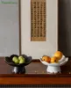 Lotus Fruit Plate Can Be Drained Fruit Basket Chinese Ceramic Snack Refreshment Plate Buddha Plate Household Dried Fruit Plate