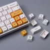 Tillbehör 137Keys Minimalistiska Vit honungsmjölk PBT -nyckelknappar färgämnen XDA -profil Japansk anpassad personlighetstangent för mekaniskt tangentbord