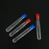 50pcs/lotto 13x78mm lab Lab Plastic Test Test Round Bottom Tube Fial with Cap Office School Laboratory Experiment Forniture