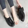 Sandalet Kadın Moda Retro Siyah Deri Ayakkabı Yaoguang Sıradan Üniversite İş Düz İngiliz Tarzı İlkbahar ve Sonbahar Single