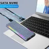 Корпус M.2 SSD Enlcosure RGB 10 Гбит / с. Внешний M2 NVME CASE Aluminum USB 3.1 Typec SSD -адаптер для M2 NVME NGFF SATA PCIE SSD Коробка дисков