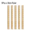 5 -stcs/Set houten rechte liniaal 15 cm 20 cm 30 cm dubbele zijde meetgereedschap Kantoor School Student Stationery Fotografie Props