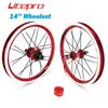 Litepro 14" Folding Bike 74mm 85mm Front Rear Wheel Set Aluminum Alloy Double Wall Rims 9T Freewheel Bearing Hub 20H