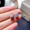 Stud Earrings Square 2ct Diamond Earring Real 925 Sterling Silver Jewelry Moissanite Engagement Wedding For Women Men232G