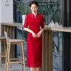 2021 Koronka jesień/zima floret na ulepszenie mamy Old Shanghai Bankiet Cheongsam sukienka