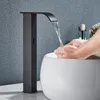 Smart Sensor Bathroom Basin Faucet Deck Mounted Short/High Type Automatic Hand Control Tap Hot Cold Water Mixer Taps Crane