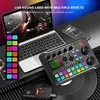 Scheda audio live e interfaccia audio con effetti del mixer DJ e mixer audio stereo per lo streaming 240322