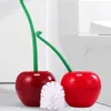 1PC Lovely Cherry Shape Toilet Brush Soft Brush Head Toilet Brush Holder Set Wall Hanging Household Cleaning WC Accessories