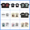 Zomerheren shirts shirts korte mouw t-shirts casual T-stukken afdrukbrief kleding top t-shirts shirts shirts shorts shorts cotton casual streetwear tops tees voor heren dames zwart wit