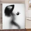 Douchegordijn schedel waterdichte polyester stof gotisch liefde badkamer gordijn Halloween krijgen naakte sexy vrouw home decor cortinas