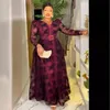 女性用のエレガントなアフリカのドレスプラスサイズのイブニングパーティーロングドレスアフリカ服イスラム教徒の印刷マキシ衣装l3xl 240319