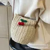 Cross Body Evening Bags Summer Beach Vacation Instagram Cute Girl Bag 2024 New Simple and Fashionable Grass Woven Shoulder H240410