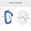 Profesyonel Carabiner D Şekiyet Dağcılık Toka Kancası 16kn Güvenlik Toka Kilit Dış Mekan Tırmanma Ekipmanı Aksesuar