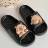 Schattige capibara ontwerp dikke zool dames slippers glijbanen badkamer strand indoor sandalen zomer paar schoenen 240329