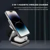 Carregadores 15W 3 em 1 Magnetic Wireless Charger Stand Pad dobrável para iPhone 14 13 12 Apple Watch 8 7 AirPods estação de dock de carregamento rápido