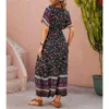 Vestido longo de tamanho longo para mulheres vestidos bohemianos de praia de verão de roupas grandes femininas elegantes vestido casual saia floral 240410