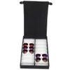 Glasses display case 16 pairs Storage box with foldable lid for sunglasses glasses box Black white2474