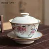 Dehua vintage en céramique thé gaiwan tasse tasse de thé à la main tireen chinois ru kiln the set accessories tere cérémonie drinkware 150ml