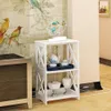 2/3 Tier Children Bookcases End Table Standing Bookshelf Storage Case Display Rack Shelf Nightstand for Bathroom Kitchen Bedroom