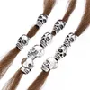 5 / 10pcs Metal Skull dreadlock perles cheveux Braid Ring Femmes Men Scrunchie Punk Viking Collier Houl Plus jêaille