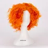 Alice in Wonderland 2 Mad Hatter Cosplay Wigs Tarrant Hightopp Orange Short Curly Heat Resistant Synthetic Hair Wig + Wig Cap