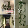 Dekorative Blumen 2m Künstliche Pflanzen Rattan Creeper Green Blatt Efeu für Home Wedding Decor DIY Hängende Girlande gefälschte Weihnachtsdekoration