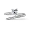 Anneaux de cluster Wedding S925 Anneau en argent sterling avec des diamants d'amour femelles Design à la mode luxe luxueux polyvalent quotidien