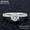 Band Rings NKHOG Real 3 Silicone Womens Ring 925 Sterling Silver Classic 6 Paw Engagement Band Jewelry Romantic Wedding Ring J240410