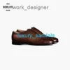 Berluti Herren Dressschuhe Leder Oxfords Schuhe Berluti Klassiker Gaspard Galet Kalb Leder Schnürschuhe formale Schuhe Mahagoni Farbe 050 HBCT BTDR