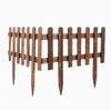 6pcs Garden Fence Rot Proof Wood Picket Back Fence Courtodoor Flower Lawn Grass Fence Piquet Garde de clôture Decor