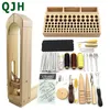 DIY Professional Leather Craft Tool Kit Hand Sy Stitching Punching Carving Work Saddle Slotting Set Fitting Tool Set