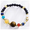 Beaded Universe Galaxy The Eight Planets Bead Strands Bracelets Men Women Jewelry Star Beads Stretch Bracelet Drop Delivery Dhla0