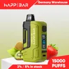 Happ Bar Puff Vaper 15K Puff Vape 12K Vaper Desechable Vapes 30W Power Eliquid Display Mesh Coil 2% 5% Vape Pen 10 smaker EU Frakt i lager