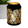 Candle Holders Tea Lights Holder Durable Metal Stylish Pot Type Black Jar For Desktop Table Centerpiece Home Decoration