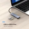 Stations ordinateur portable USB C Station d'accueil 4K30Hz HDMICOMPATIBLE SORTIE USB2.0 USB3.0 PD100W TYPEC2.0 USB Hub pour la tablette de téléphone PC MacBook