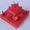 Origami rouge foncé coloré Origami Love Heart Square Origami Children's Fun Handmaded Paper